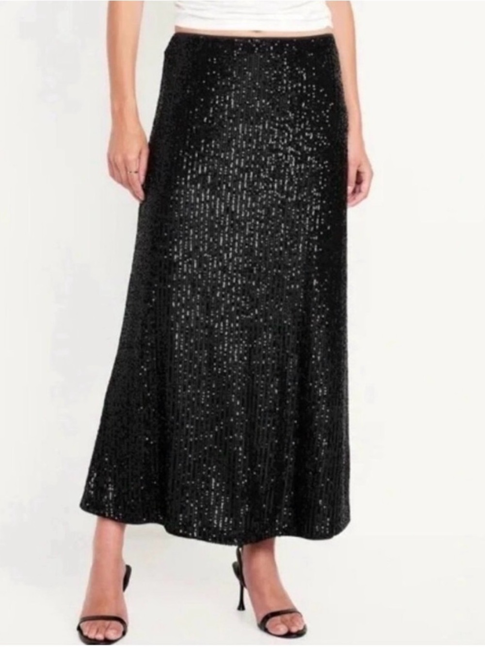 Old Navy Black Sequin Maxi Skirt